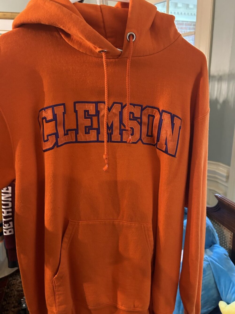 Champion Clemson Tigers Orange Applique Pullover Hoodie M